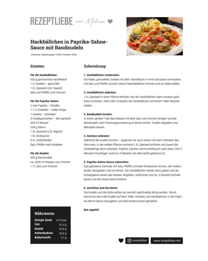 Rezeptliebe-Hackbaellchen-mit-Paprika-Sahne-Sauce-Rezeptkarte-Vorschau