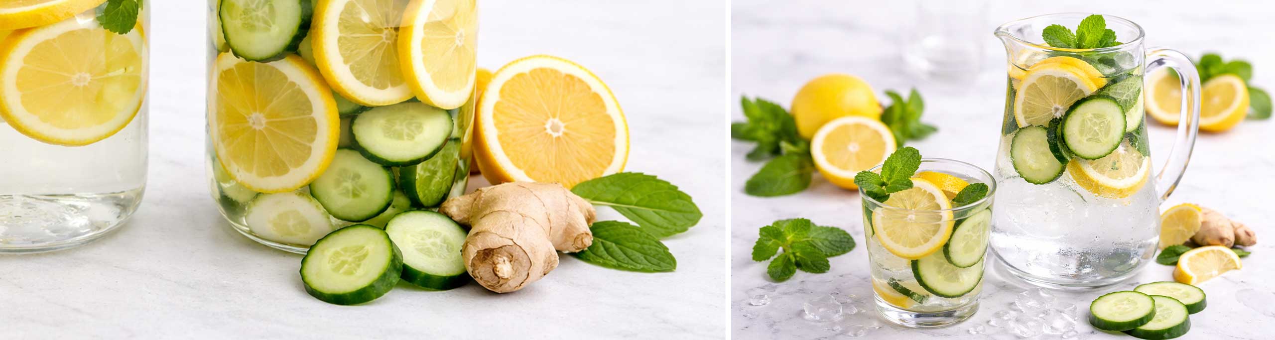 Rezept: Detoxwasser mit Zitrone, Gurke & Ingwer